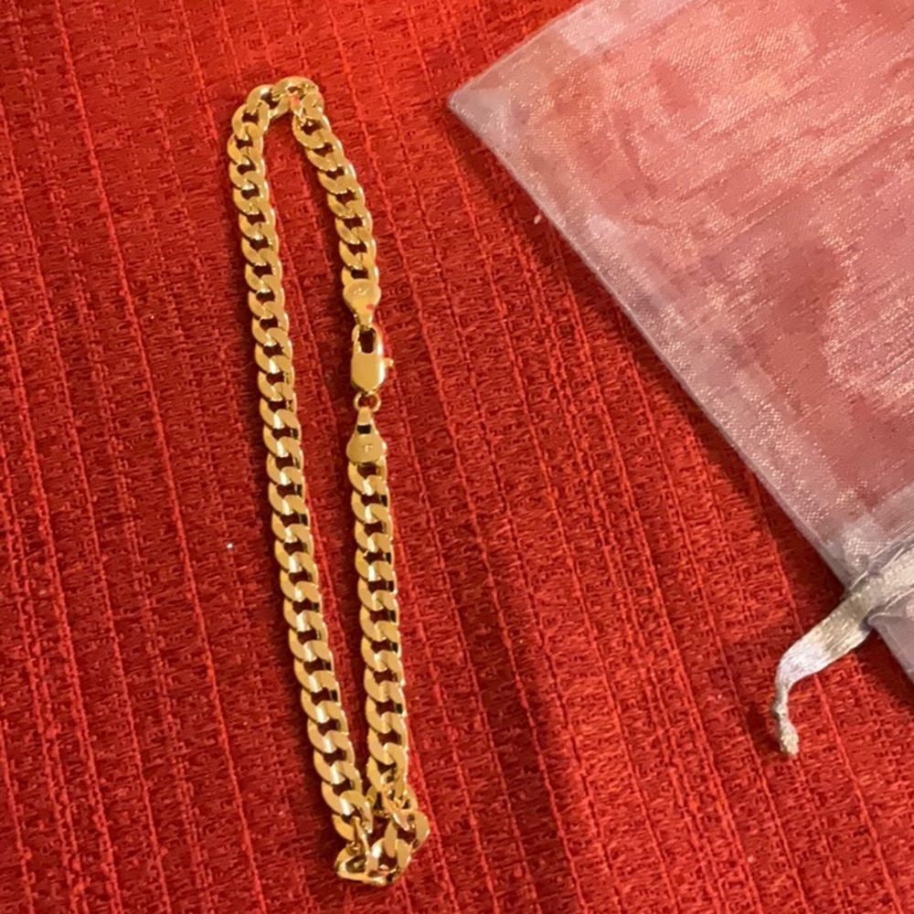 Miami Cuban Ankle Bracelet In 14 K Gold Plated